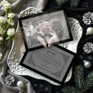 Cartão De Agradecimento Efeito do Vellum Flourado do Casamento vintage de