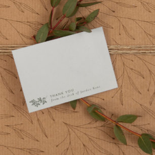 Cartão De Agradecimento Eggshell & Green Branch Obrigado Da Mesa De