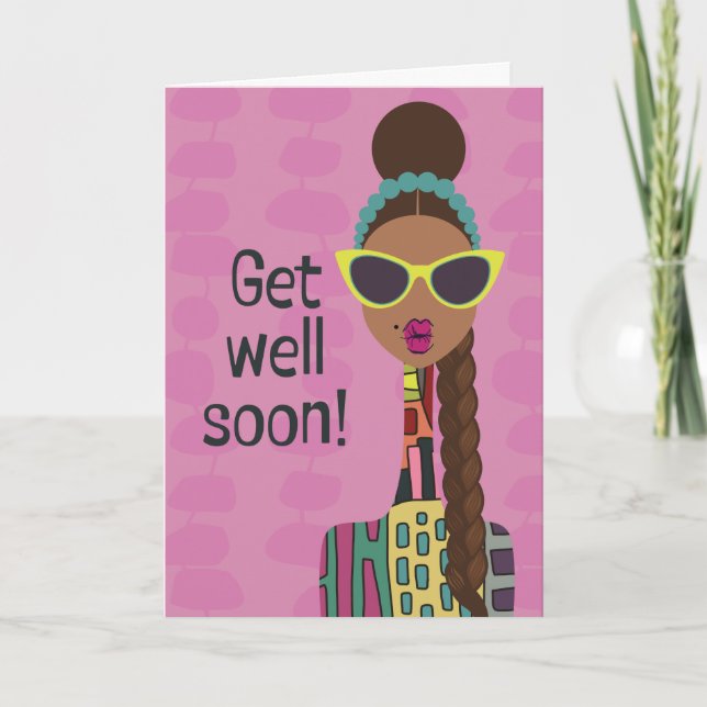 Cartão De Agradecimento Ei, Gurl, vai logo. (Frente)