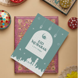 Cartão De Agradecimento Eid al-Fitr Mubarak 1447H | Design Islâmico Modern