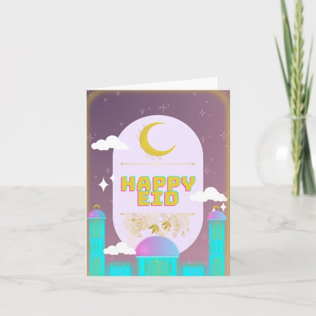 Cartão De Agradecimento eid feliz (Frente)