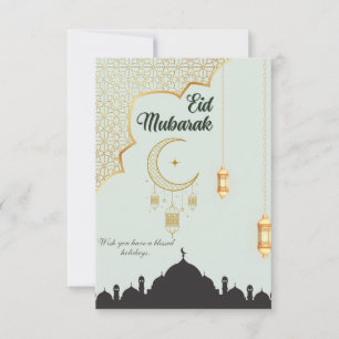 Cartão de agradecimento Eid Mubarak Flat