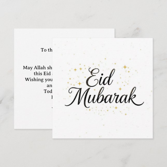 Cartão De Agradecimento Eid mubarak Personalized modern Card (Frente/Verso)