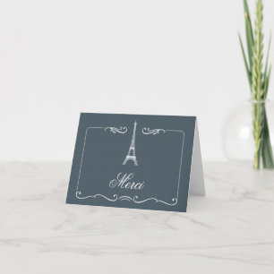 Cartão De Agradecimento Eiffel Tower Elegant Wedding Thank You Card