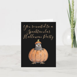 Cartão De Agradecimento Einladung Halloween Party - Taube im Kürbis