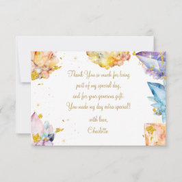 Cartão De Agradecimento Ela é uma aquarela da Gem Birthday Crystals Girl