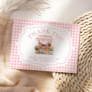 Cartão De Agradecimento Ela está fresca do Chá de panela Floral de Mercado