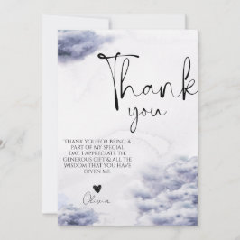 Cartão De Agradecimento Ela está no chuveiro de noiva nuvem nove 