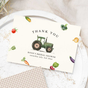 Cartão De Agradecimento Ela está nova no Chá de panela do mercado de agric