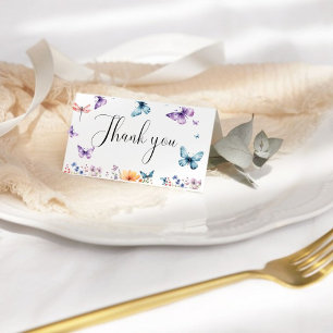 Cartão De Agradecimento Ele dá a ela borboletas Chá de panela de flor silv