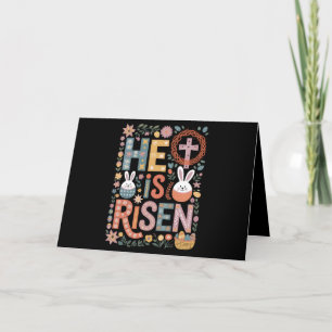 Cartão De Agradecimento Ele é o Jesus Ressuscitado Floral Coelhinho da Pás