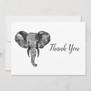 Cartão De Agradecimento Elefante Africano Cinza