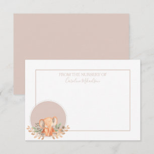 Cartão De Agradecimento Elefante Aquarela Boho Safari