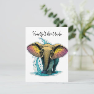 Cartão De Agradecimento Elefante Brincalhão