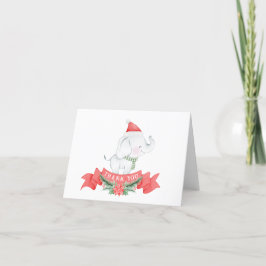 Cartão De Agradecimento Elefante Cute | Natal