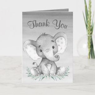 Cartão De Agradecimento Elefante De Aquarela Obrigado