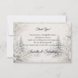 Cartão De Agradecimento Elegância Atemporal de Casamento na Floresta de In