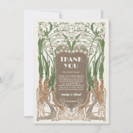 Cartão De Agradecimento Elegância de Snowdrops Art Nouveau