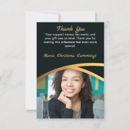Cartão De Agradecimento Elegância Dourada Turma De Foto Formatura