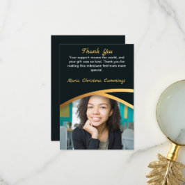 Cartão De Agradecimento Elegância Dourada Turma De Foto Formatura