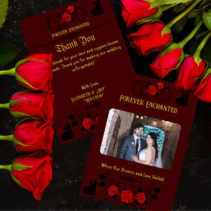 Cartão De Agradecimento Elegância Encantada Casamento 