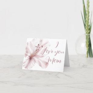 Cartão De Agradecimento Elegância Floral "Eu amo você Mamãe" Personalizado