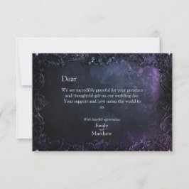 Cartão De Agradecimento Elegância Gótica de Meia-Noite Escura