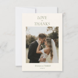 Cartão De Agradecimento Elegant 2 Photo Thank you Wedding card