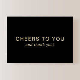 Cartão De Agradecimento Elegant 50th Birthday Black Gold