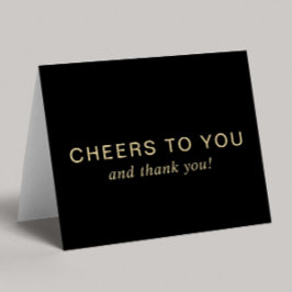 Cartão De Agradecimento Elegant 60th Birthday Black Gold