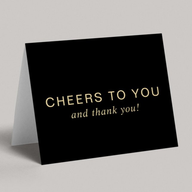 Cartão De Agradecimento Elegant 60th Birthday Black Gold (Criador carregado)