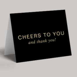 Cartão De Agradecimento Elegant 70th Birthday Black Gold