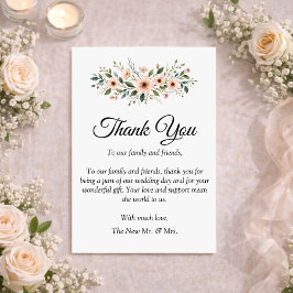 Cartão De Agradecimento Elegant Anemone Wildflower Botanical Wedding 