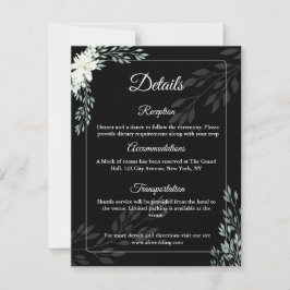 Cartão De Agradecimento Elegant Black Enclosure Card with White Lily