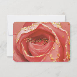 Cartão De Agradecimento Elegant Blush Rose & Gold Thank You Card