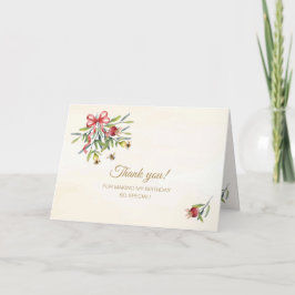 Cartão De Agradecimento Elegant Botanical Watercolor Pomegranate Birthday