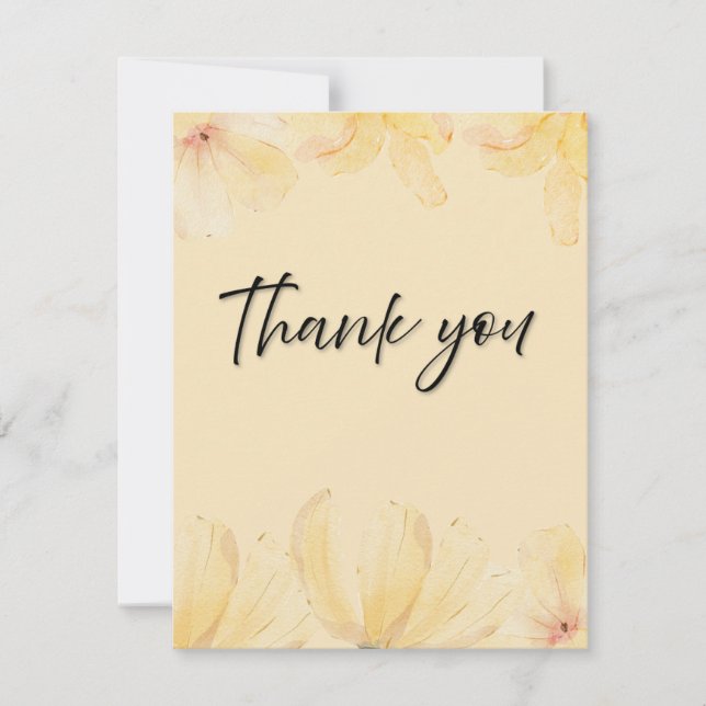 Cartão De Agradecimento Elegant Botanical Wedding Thank You Card (Frente)