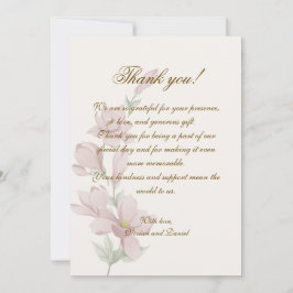 Cartão De Agradecimento Elegant Classic Floral Wedding Thank You Card