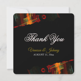 Cartão De Agradecimento Elegant Classic Modern Trendy Pattern #903 Wedding