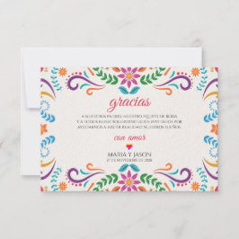 Cartão De Agradecimento Elegant Colorful Floral Fiesta Spanish Wedding