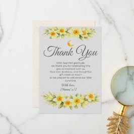 Cartão De Agradecimento Elegant Daffodil Baby Shower Thank You Card