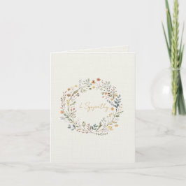 Cartão De Agradecimento Elegant delicate floral wreath Sympathy card