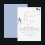 Cartão De Agradecimento Elegant Dusty Blue Bow Bridal Shower Thank You<br><div class="desc">Say “thank you” with flair using this gold and light blue bow thank you card! Featuring a watercolor ribbon and stylish script,  this card is the perfect mix of sweet and sophisticated — just like the bride-to-be.</div>