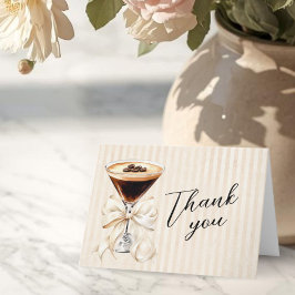 Cartão De Agradecimento Elegant Espresso Martini Folded Thank You Card