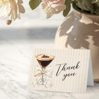 Cartão De Agradecimento Elegant Espresso Martini Folded Thank You Card