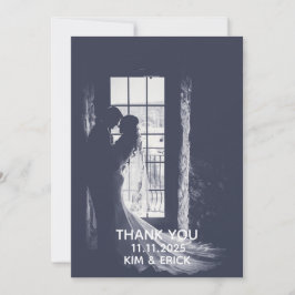 Cartão De Agradecimento Elegant Floral Wedding