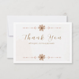 Cartão De Agradecimento Elegant Floral Wedding Thank You Card