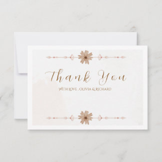 Cartão De Agradecimento Elegant Floral Wedding Thank You Card