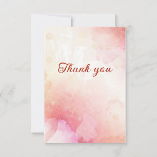 Cartão De Agradecimento Elegant flowery pink abstract
