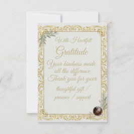 Cartão De Agradecimento Elegant Gold Sage Holiday Thank You card